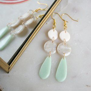 Vintage Inspired Dangle Earrings- Jadelite